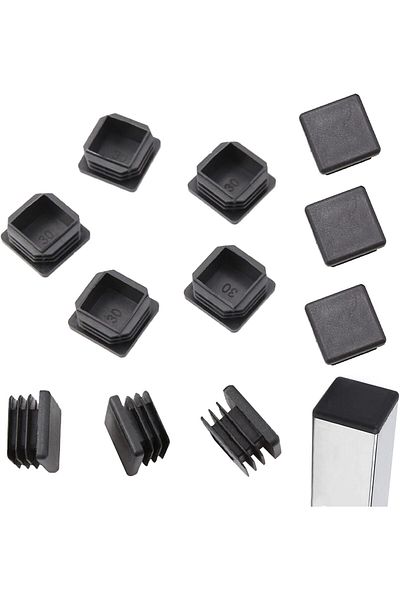 GENERAL Atack-B 32 PCS Square Plastic End Caps Square Tube Plug Plastic Inner Plugs Chair Insert Plugs Pipe