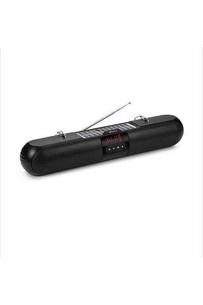 ABYZ Portable Soundbar Solar Charging with Radio, Bluetooth, Card, USB, AUX, Display, Light Show Black