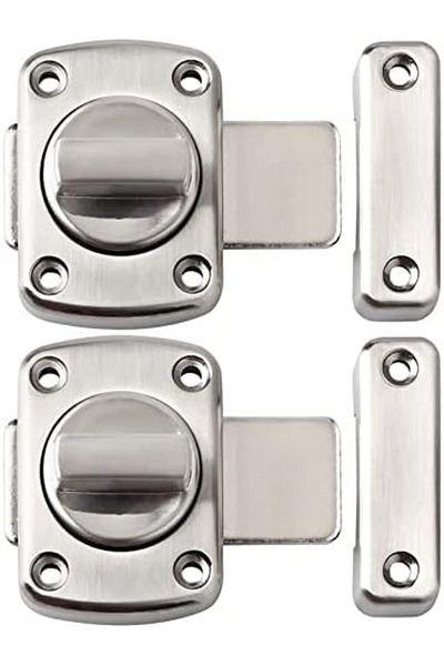 ALİSE Alise Rotate Bolt Latch Gate Latches Safety Door Slide Lock, MS220U-2P Brushed Finish Pack of 2