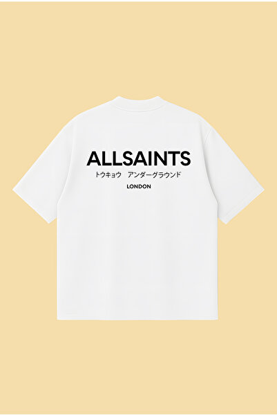 PURE POWER تي شيرت Allsaint London Boxy Fit كبير الحجم للجنسين - تي شيرت مطبوع |   ملابس الشارع