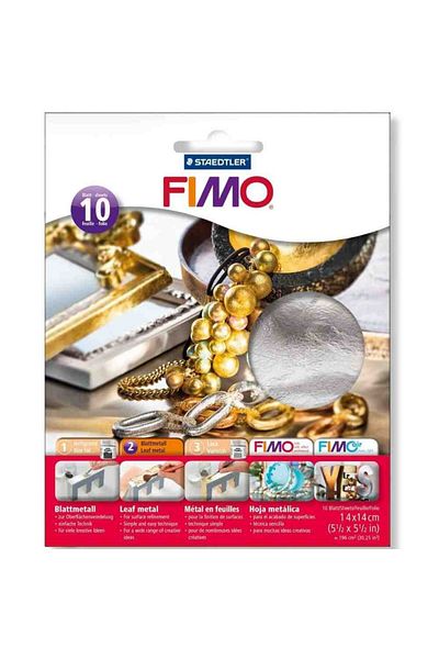 Bafimo Set of 10 FIMO metal sheets Silver