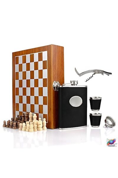 Dekorasyon Idea ANGMAD Gift Set with Chess, Flask, Cups, Funnel, Corkscrew