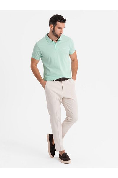 OMBRE Poloshirt aus Baumwoll-Piqué-Strick - Minze V1 OM-POSS-0103 L