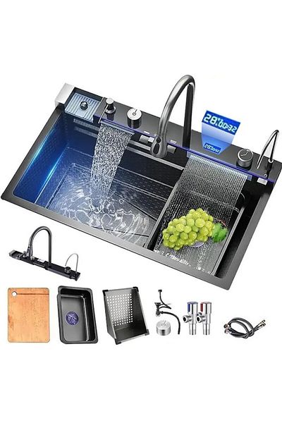 Urban Trends Set Chiuveta Multifunctionala Smart, URBAN TRENDS®, Premium, Doua Cascade, Iluminare Ambientala