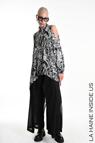 La Haine Inside Us CĂMAȘĂ ASIMETRICĂ PAISLEY - LA HAINE INSIDE US - M, NEGRU