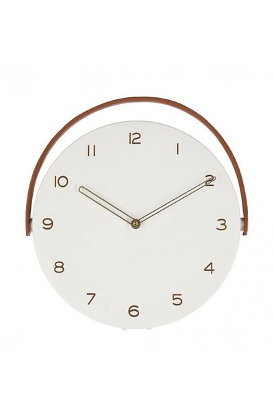 Bizzotto White and Brown Wall Clock Josue 32x5x34.5 cm