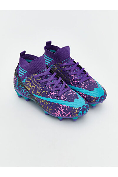 LC Waikiki Μωβ αγορίστικα παπούτσια ποδοσφαίρου με κορδόνια