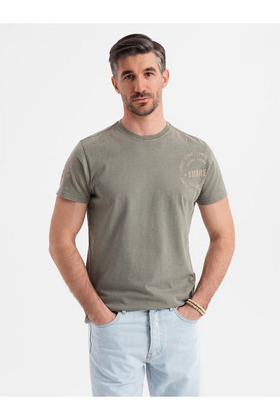 OMBRE Herren-T-Shirt aus Baumwolle mit Aufdruck im Militärstil - Helloliv V2 OM-TSWT-0202 XL