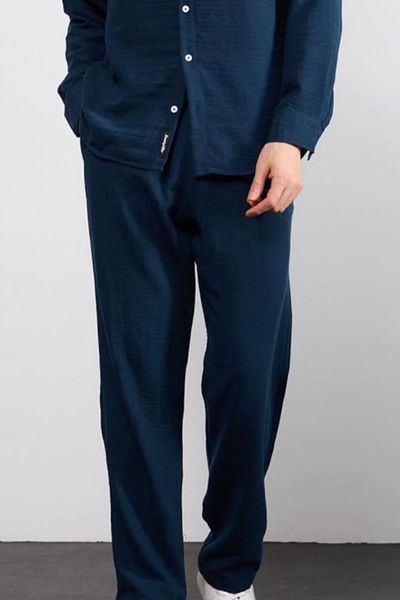 thesunfyre Men's Waist Tie Baggy Fit Relaxed Fit Linen Look Trousers