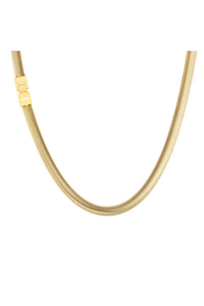 Tessero Lant Hip Hop model Snake Chain, otel inoxidabil, placat cu aur 18K, i...