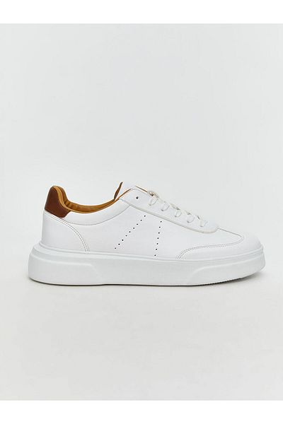 LC Waikiki LCW STEPS Pantofi sport pentru bărbați cu șireturi cu aspect de piele albă
