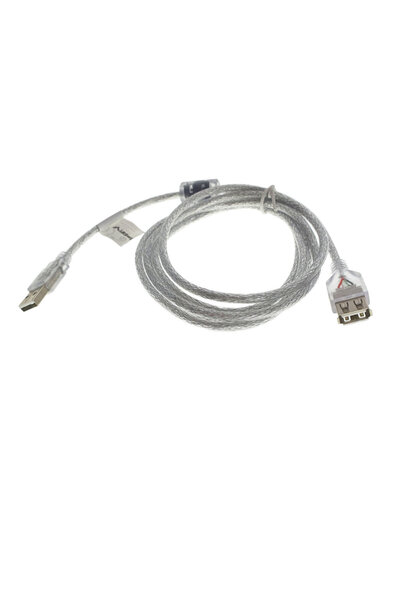 Lanberg Cablu prelungitor USB 2.0 tata la USB 2.0 mama, Lanberg 41378,cu ferita,lungime 180 cm,transparent