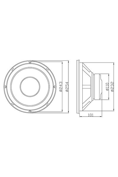 Blow Difuzor Subwoofer Bass Auto Blow B-250, Putere 200W, Diametru 25cm