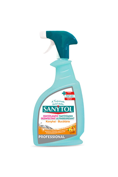 Sanytol Solutie dezinfectanta si ultradegresanta pentru bucatarie Sanytol Professional Portocala, 750 ml