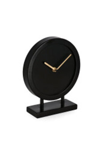 Bizzotto Black Gold Desk Clock Jeremie 18x6x21.5 cm