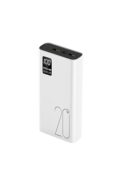 ideal STORE IdealStore Super Charge External Battery, 20,000 mAh Capacity, LED Battery Percentage Display, White