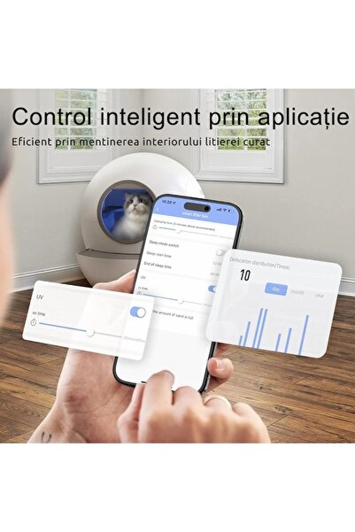 Urban Trends Litiera Automata Premium URBAN TRENDS®, Pentru Pisici, 60L, Functie Intelligenta Autocuratare