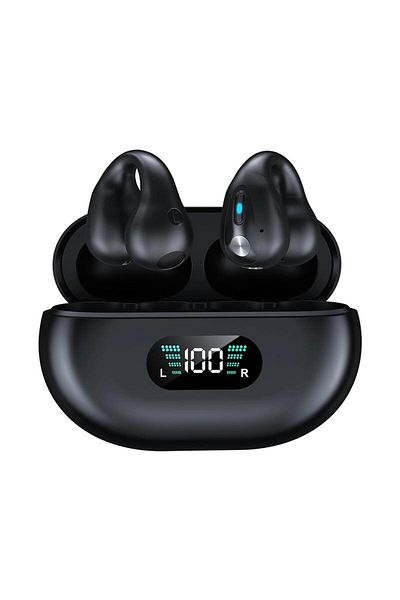 zeevos r15 wireless headphones, open-ear, bluetooth 5.3, true wireless, sports model, ear clip
