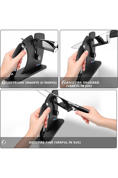 Sofia Concept Professional Manual Knife Sharpener, Sofia CONCEPT®, Tungsten Steel, Non-Slip, Black