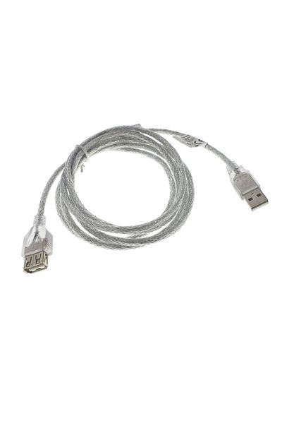 Lanberg Cablu prelungitor USB 2.0 tata la USB 2.0 mama, Lanberg 41378,cu ferita,lungime 180 cm,transparent