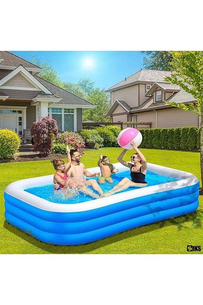 SIKS Inflatable Pool For Adults Xxl, Outdoor / Garden, 305 X 182 X 56 Cm, 3 Inflatable Rings
