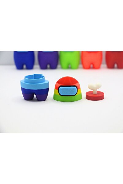 AMONG US Amongus Toy Original Details Open Close Model Rainbow with Bones