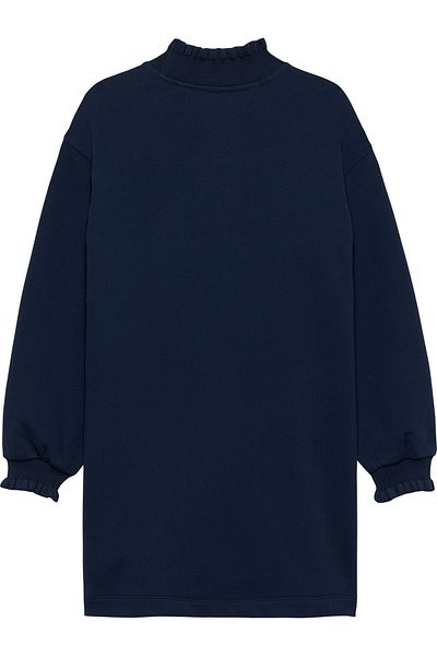 Tommy Hilfiger Girls Dark Night Navy Ruffle Neck Knit Midi Dress