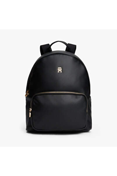 Tommy Hilfiger Women Black Popette Soft Dome Backpack