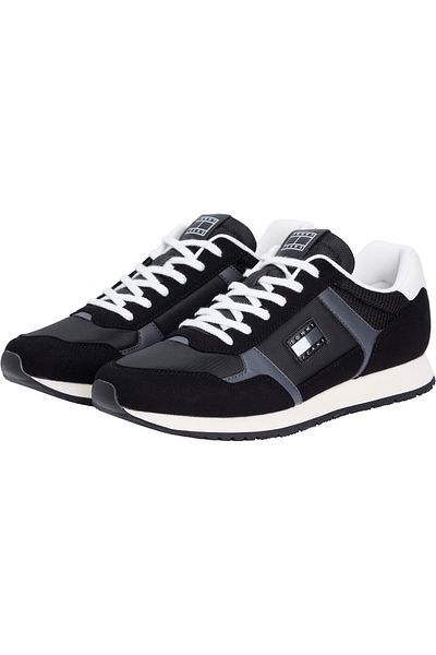 Tommy Hilfiger Men Black Runner Casual Low Top Sneakers