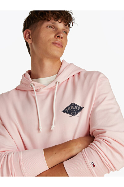 Tommy Hilfiger Tommy Hilfiger Men Precious Pink Relaxed Varsity Grap Hoodie
