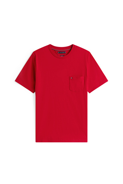 Tommy Hilfiger Tommy Hilfiger Men Medium Red Essential Solid Pocket Short Sleeve T-Shirt