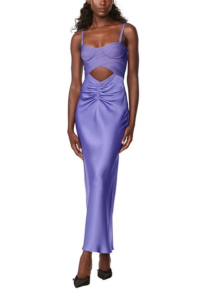 Herve Leger ROCHIE LUNGĂ CU BUST BANDAJ - HERVE LEGER X LAW ROACH - LILIAC, M