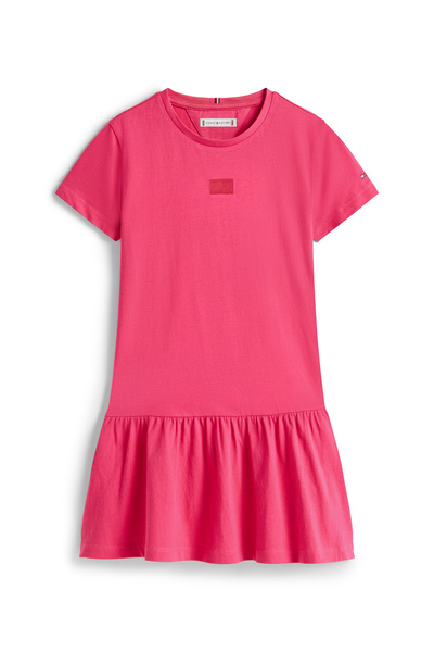 Tommy Hilfiger Tommy Hilfiger Girls Jewel Pink Flag Tonal Midi Dress