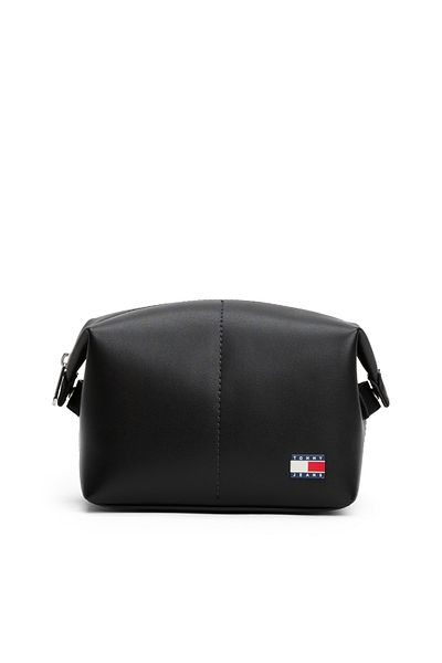 Tommy Hilfiger Tommy Hilfiger Men Black Heritage Leather Washbag