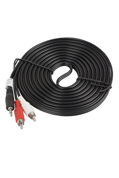 Lanberg Cablu audio jack 3.5 mm 3 pin tata la 2 x RCA, 5 m, Lanberg 41404, st...