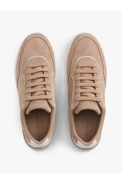 Tommy Hilfiger Women Coastal Taupe Casual Suede Low Top Sneakers