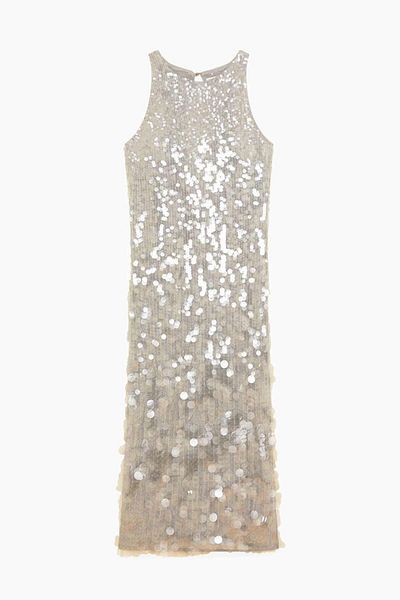 Patrizia Pepe SEQUIN MIDI DRESS - PATRIZIA PEPE - L, GREY