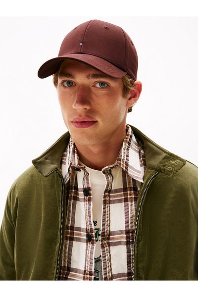 Tommy Hilfiger Men Rich Walnut Flag Cotton 6 Panel Cap