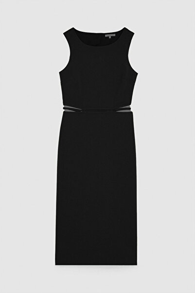 Patrizia Pepe ROCHIE ELASTICĂ CU GULER ROTUND - PATRIZIA PEPE - NEGRU, 44