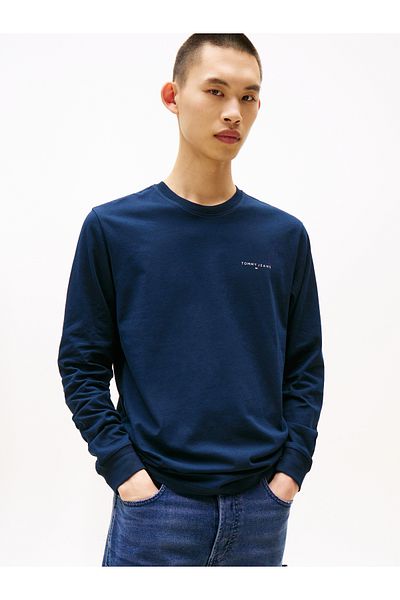 Tommy Hilfiger Men Dark Night Navy Regular Fit Long Sleeve T-Shirt