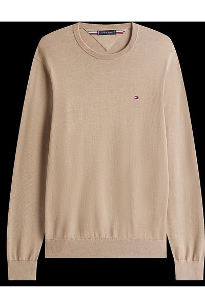 Tommy Hilfiger Men Coastal Taupe Essential Ssnl Cotton Sweater