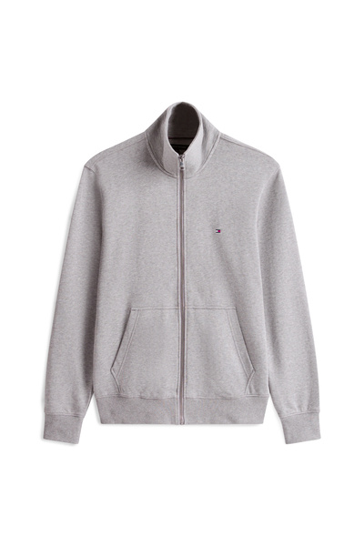 Tommy Hilfiger Tommy Hilfiger Men Medium Grey Heather Stand-Up Collar Zip-Thru Sweatshirt