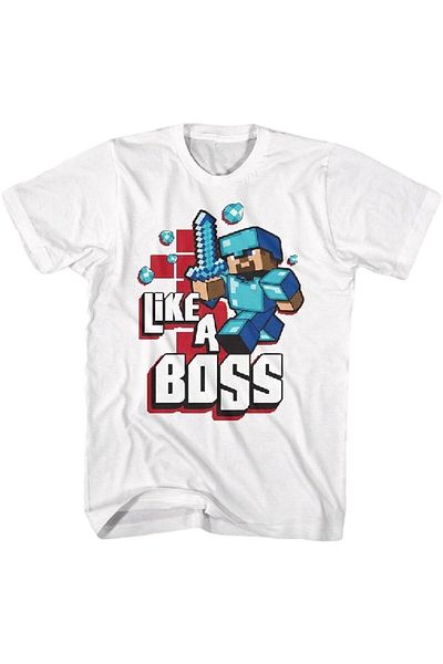 MINECRAFT , Like A Boss T-shirt, 12-13 years, white