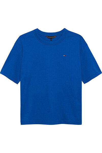 Tommy Hilfiger تي شيرت تومي هيلفيغر للأولاد بأكمام قصيرة وطبعة تومي بلون الني...