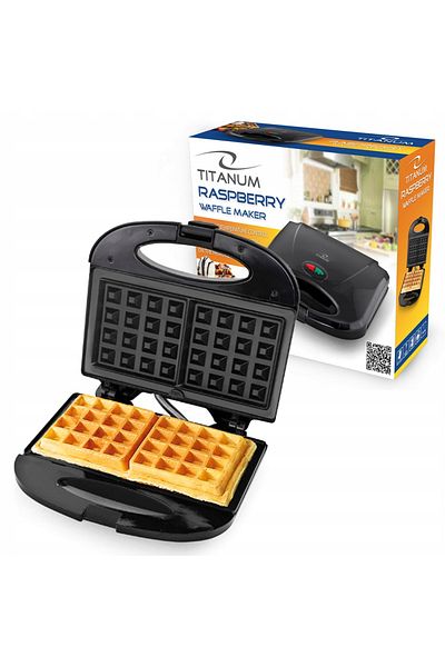 Titanium Aparat de facut vafe Raspberry, Titanium, 750W, Negru