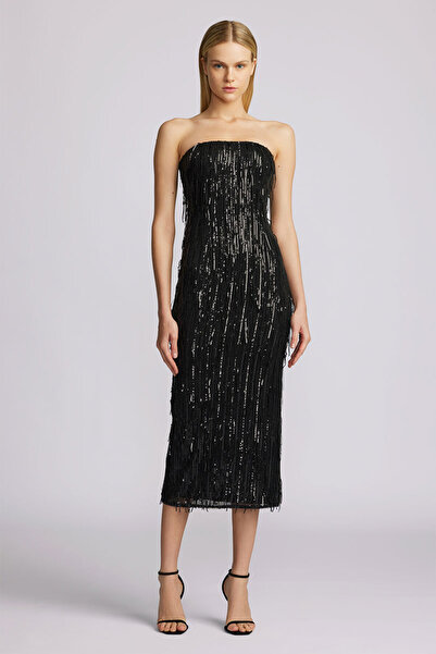 ZAC POSEN ΦΟΡΕΜΑ MIDI ΜΕ ΚΡΟΣΣΙΑ - - ΜΑΥΡΟ, 38