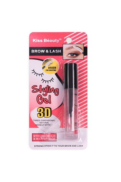 Kiss Beauty Τζελ στερέωσης βλεφαρίδων και φρυδιών, Kiss Beauty, Τζελ styling 3D, Αδιάβροχο, Διαφανές, 6 ml