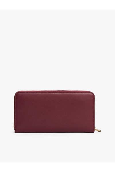 Tommy Hilfiger محفظة نسائية كبيرة بسحاب من Deep Rouge Icon