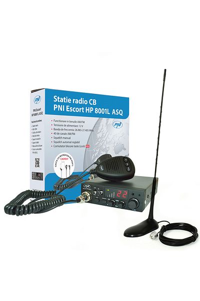 PNI CB radio station kit PNI HP 8001L + Headphones + CB antenna PNI Extra 45