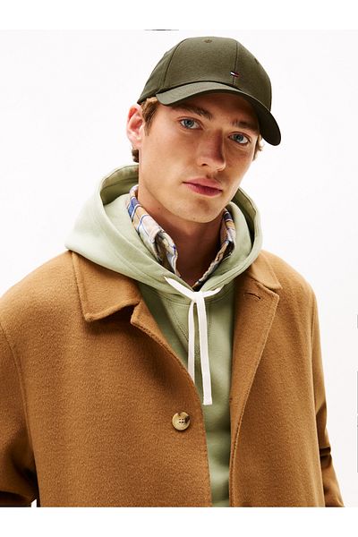 Tommy Hilfiger Men Huntsman Green Flag Cotton 6 Panel Cap